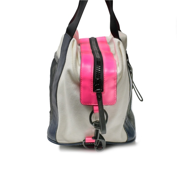 REBECCA MINKOFF Small Subway Tote Bag in Cream/Electric Pink - Picture 3 of 10